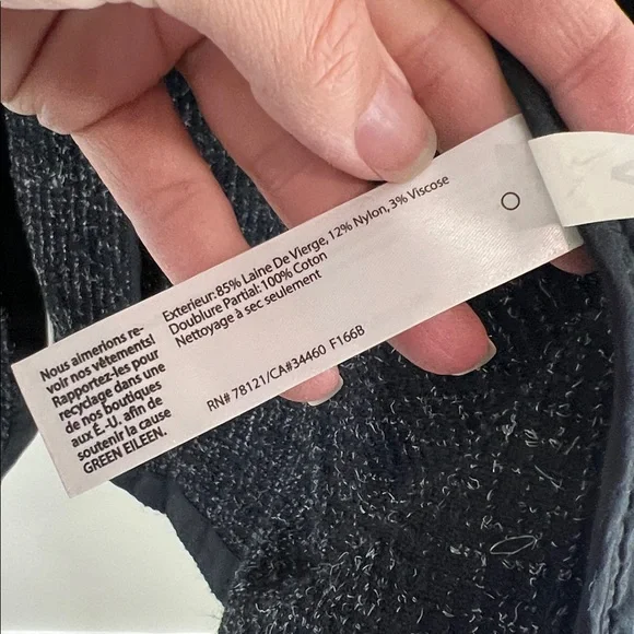 Eileen Fisher Briar Patch Black Wool open front 3/4 sleeve Jacket Blazer size XL - Picture 8 of 13